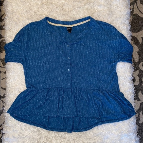 Art Class girls size XXL 18 beautiful shimmer top blue/green - Picture 2 of 4